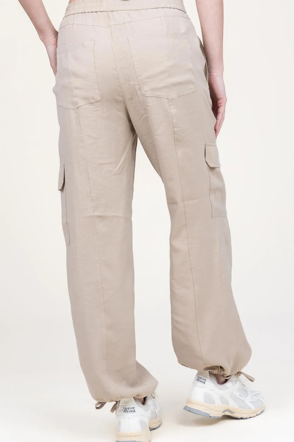 Stretch Linen Mix Trousers Zach | Natural... | Dante 6 | Little Soho