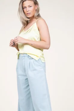 Stretch Satin Top Obu | Yellow... | Dante 6 | Little Soho