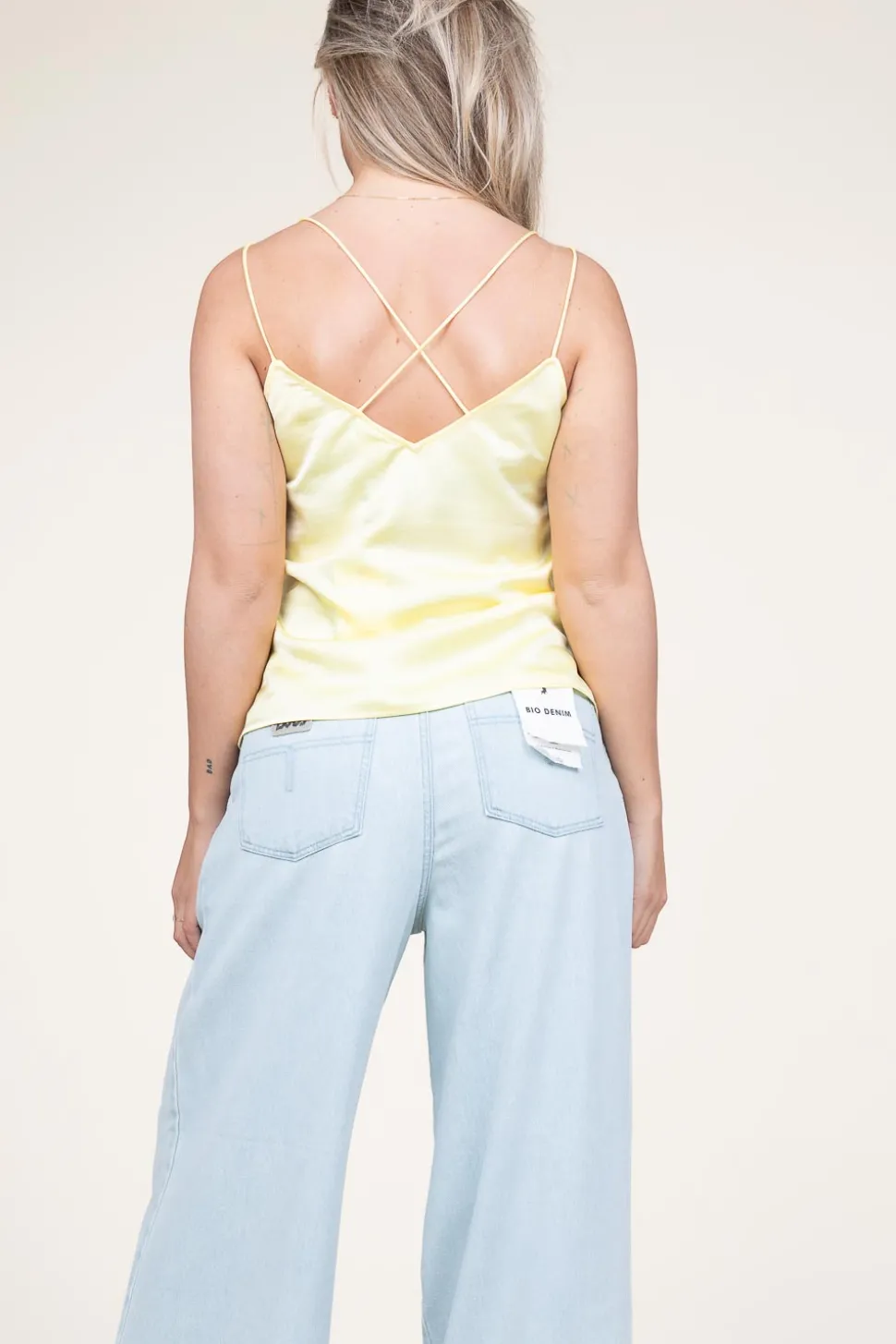 Stretch Satin Top Obu | Yellow... | Dante 6 | Little Soho