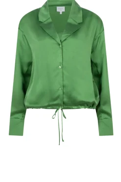 Stretch Silk Blouse Emery | Green... | Dante 6 | Little Soho