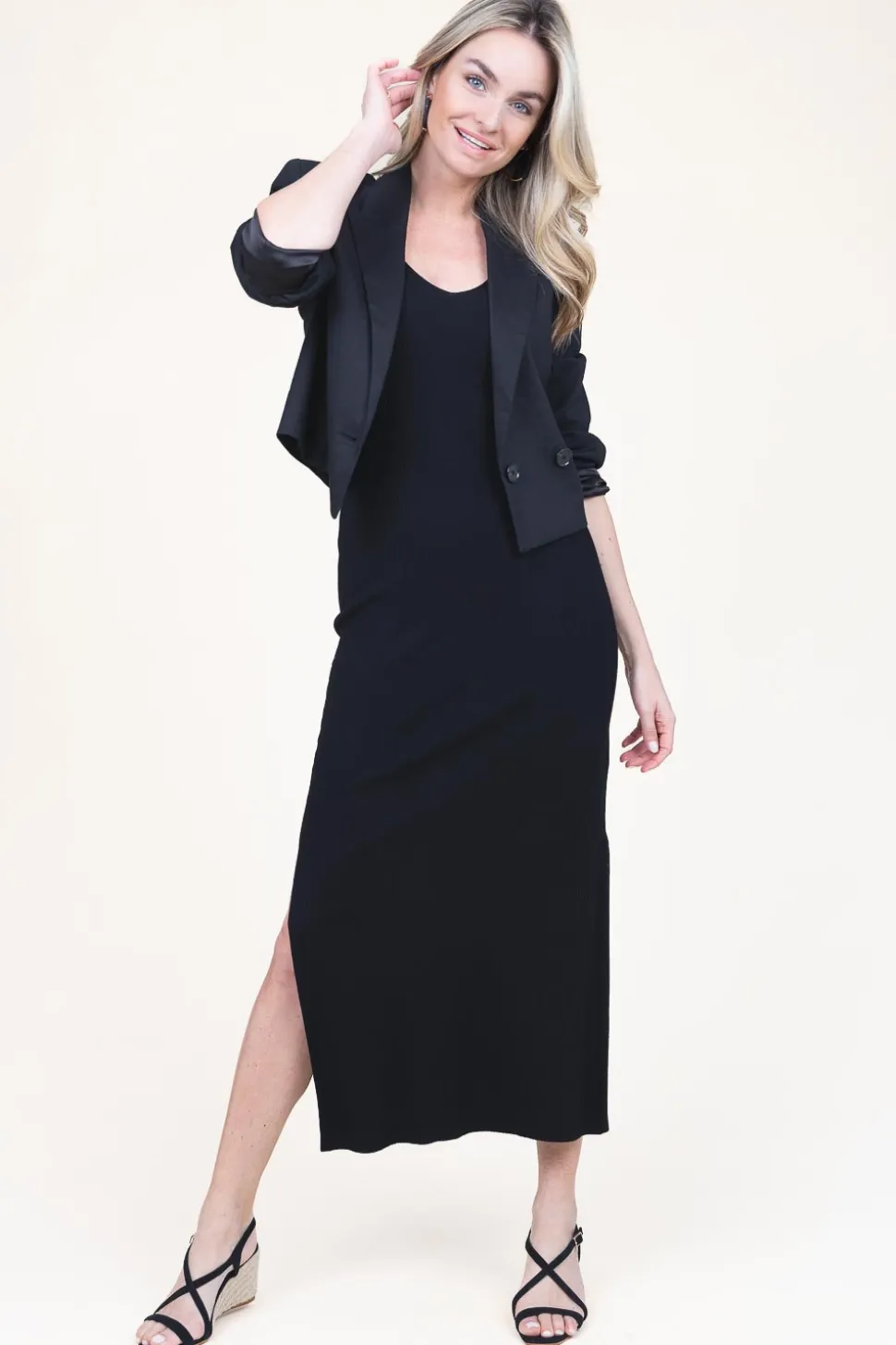 Stretch Tricot Maxi Dress Como | Black... | Second Female | Little Soho
