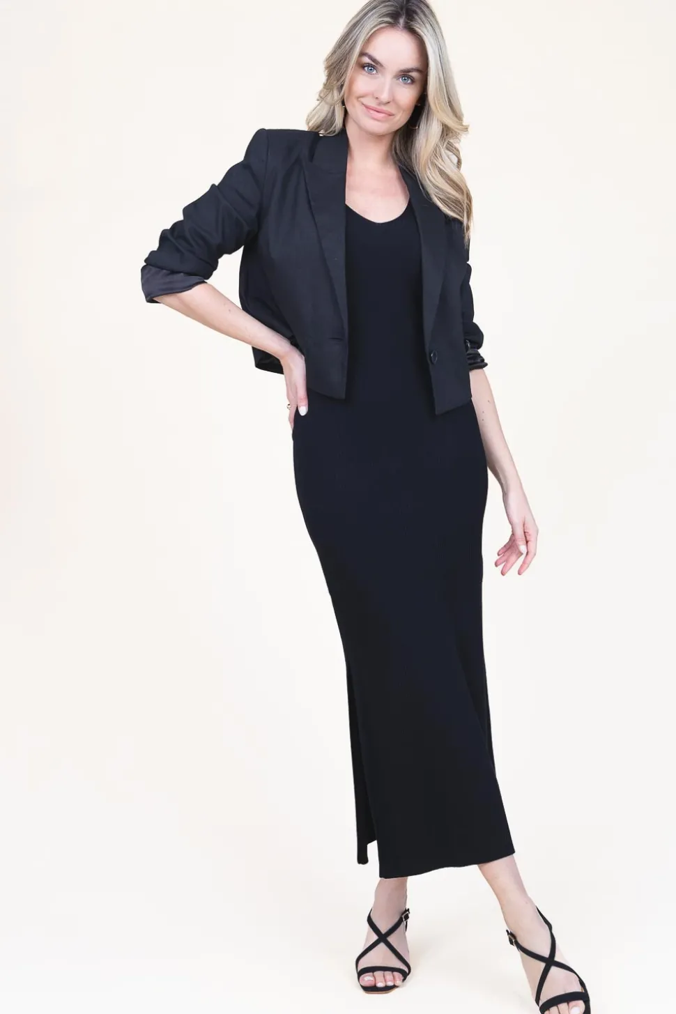 Stretch Tricot Maxi Dress Como | Black... | Second Female | Little Soho