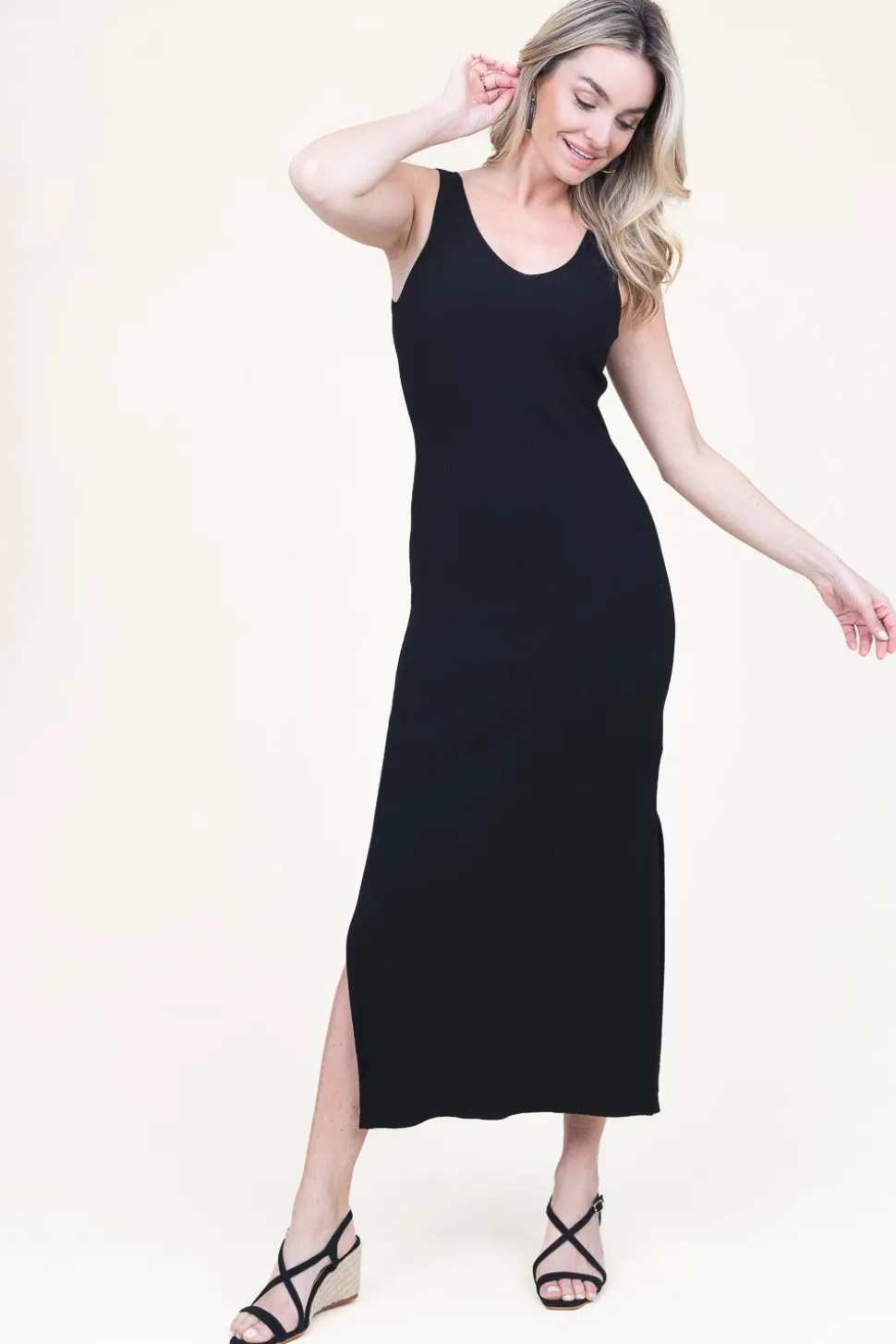 Stretch Tricot Maxi Dress Como | Black... | Second Female | Little Soho