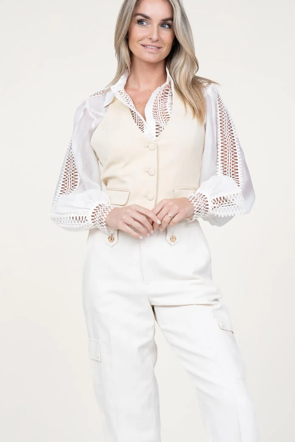 Stretch Waistcoat Good | Natural... | Ba&Sh | Little Soho