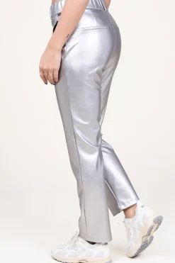 Stretchy Metallic Pants Great | Silver... | D-Etoiles Casiope | Little Soho