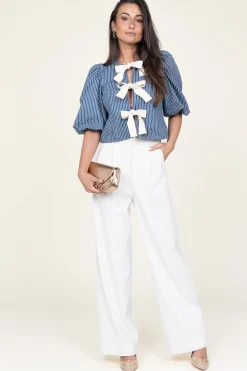 Striped Top With Bow Details Billy | Blue... | Co'Couture | Little Soho