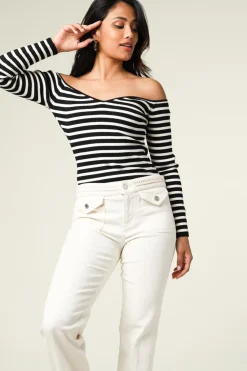 Striped Tricot Top Owais | Black & White... | Ba&Sh | Little Soho