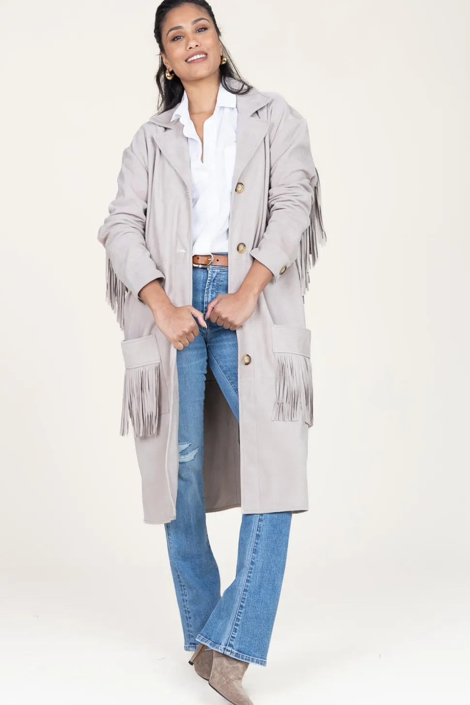 Suede Ankle Boots Soraya | Beige... | Toral | Little Soho