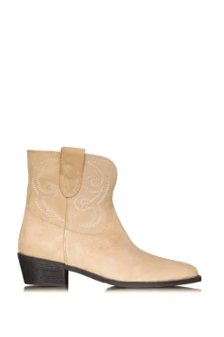 Suede Cowboy Boots Puja | Beige... | Toral | Little Soho