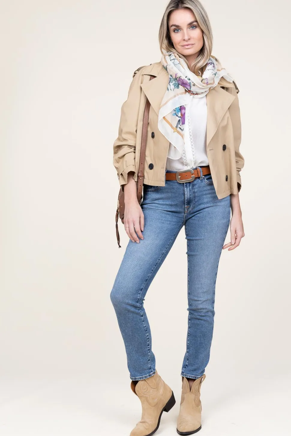 Suede Cowboy Boots Puja | Beige... | Toral | Little Soho