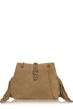 Suede Fringe Bag Cleo Large | Green... | Vanessa Bruno | Little Soho