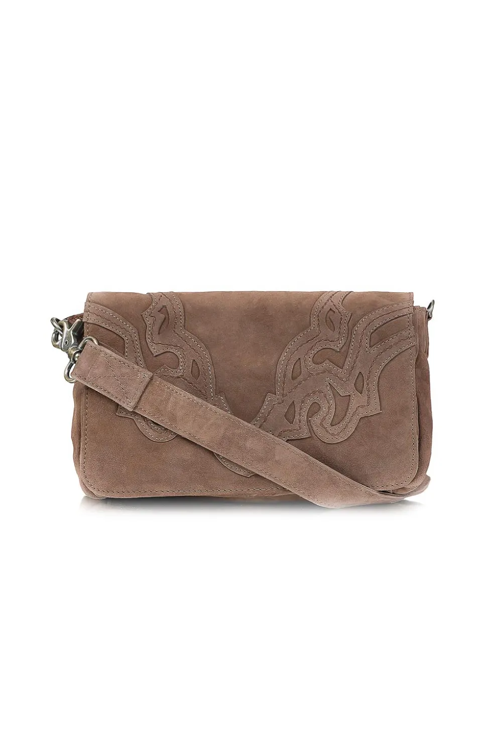 Suede Shoulder Bag Texas | Beige... | Depeche | Little Soho