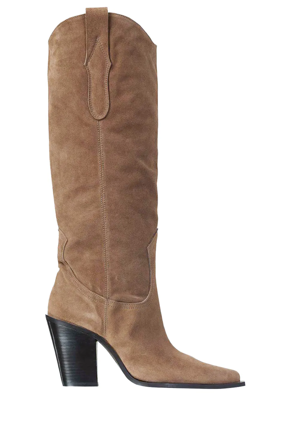 Suede Western Boots Ana | Beige... | Toral | Little Soho