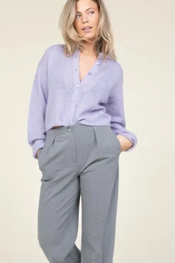 Super Soft Alpaca Cardigan Lando | Purple... | Dante 6 | Little Soho