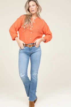 Super Soft Alpaca Cardigan Lando | Orange... | Dante 6 | Little Soho