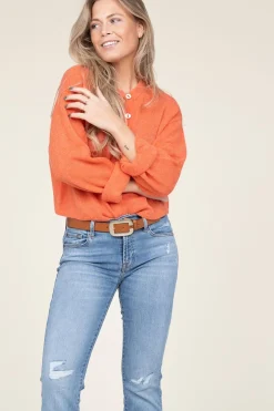Super Soft Alpaca Cardigan Lando | Orange... | Dante 6 | Little Soho