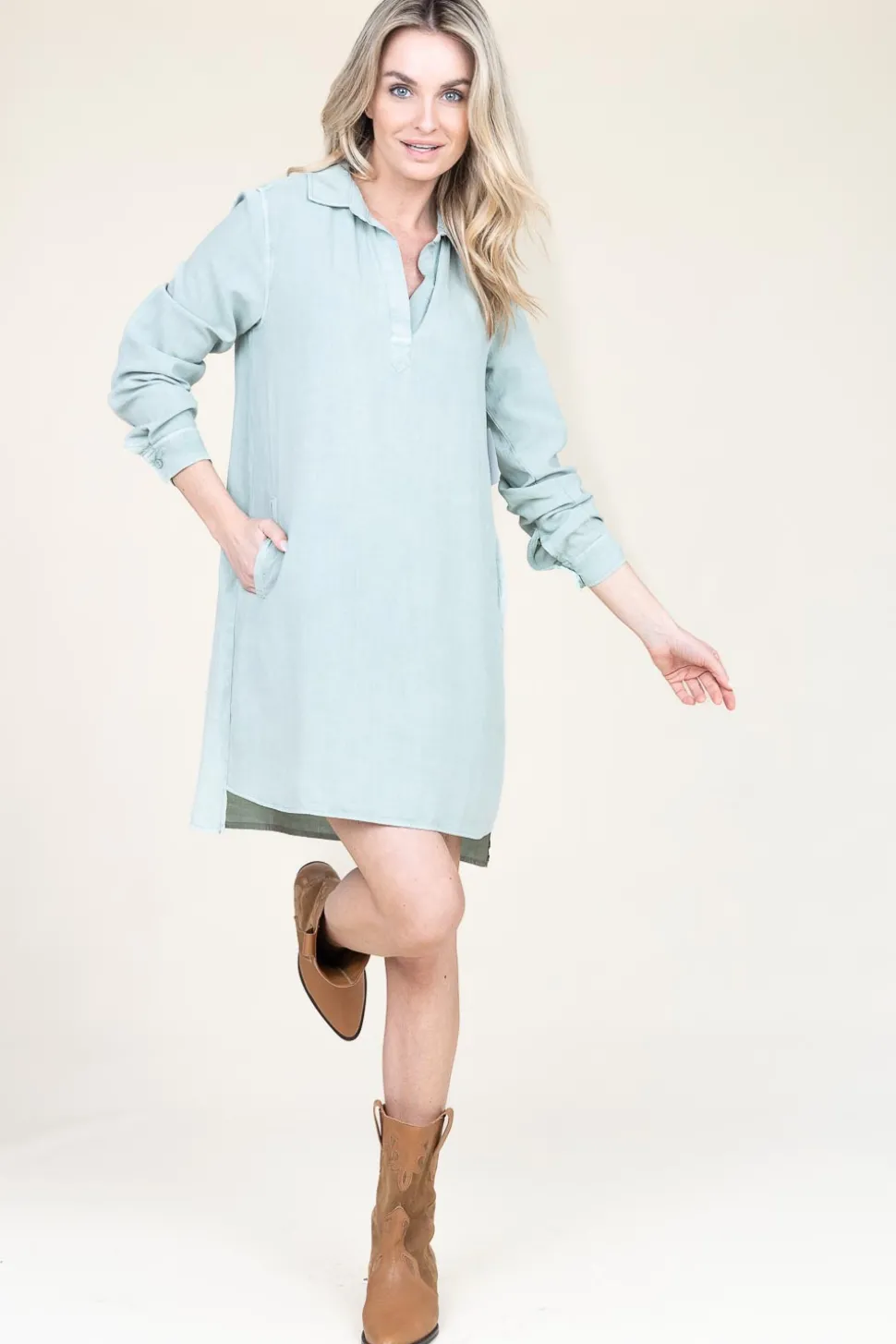 Tencel Dress Lisa | Green... | Bella Dahl | Little Soho