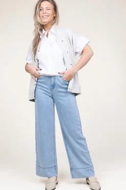 Tencel Wide Leg Denim Broek Romy | Blue... | Suncoo | Little Soho