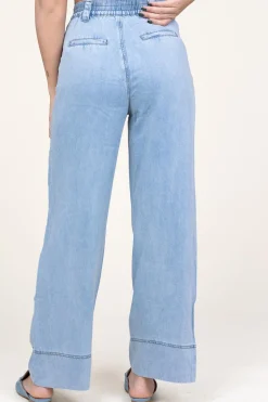 Tencel Wide Leg Denim Broek Romy | Blue... | Suncoo | Little Soho
