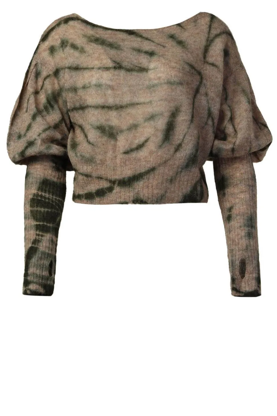 Tie-Dye Alpaca Cropped Sweater Torny | Beige... | Mes Demoiselles | Little Soho