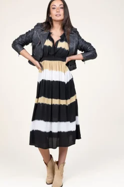 Tie-Dye Midi Dress Valeria | Yellow... | Ba&Sh | Little Soho