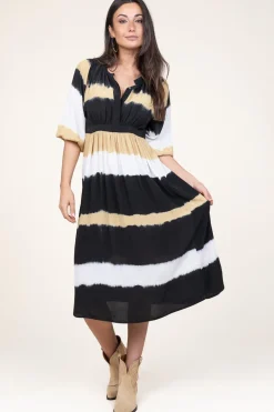 Tie-Dye Midi Dress Valeria | Yellow... | Ba&Sh | Little Soho