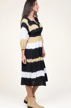 Tie-Dye Midi Dress Valeria | Yellow... | Ba&Sh | Little Soho