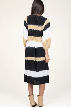 Tie-Dye Midi Dress Valeria | Yellow... | Ba&Sh | Little Soho
