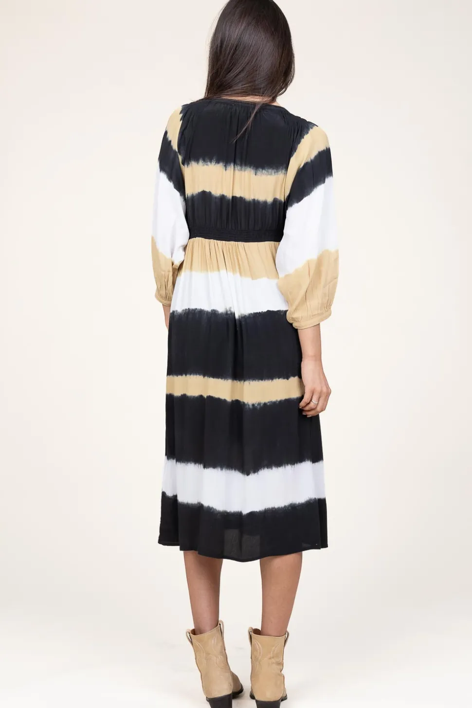 Tie-Dye Midi Dress Valeria | Yellow... | Ba&Sh | Little Soho