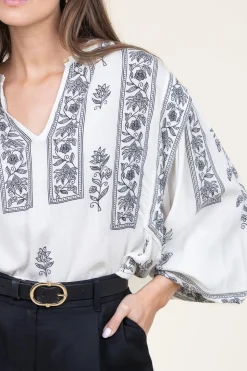 Top With Balloon Sleeves Dorina | Natural... | Stella Forest | Little Soho
