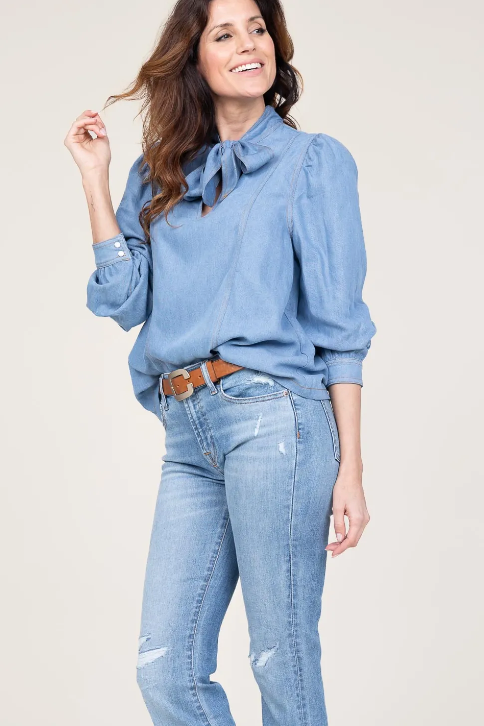 Top With Bow Detail Titus | Blue... | Co'Couture | Little Soho