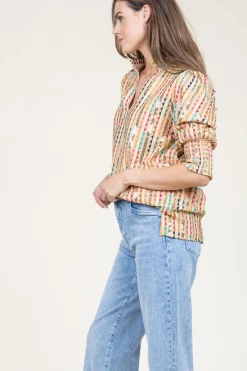 Top With Embroidery And Sequins Elise | Multi... | Est'Seven | Little Soho