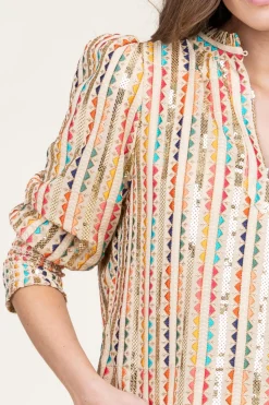 Top With Embroidery And Sequins Elise | Multi... | Est'Seven | Little Soho