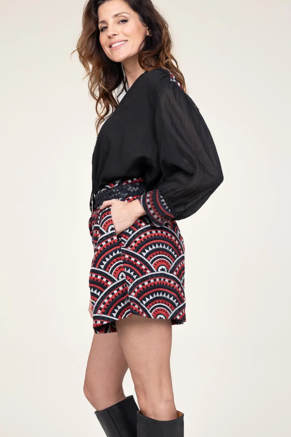 Top With Embroidery | Black... | Greek Archaic Kori | Little Soho