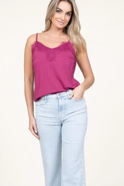 Top With Lace Details Puck | Berry... | Cc Heart | Little Soho