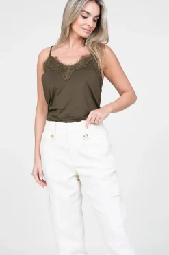 Top With Lace Details Puck | Donker Green... | Cc Heart | Little Soho