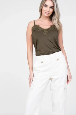 Top With Lace Details Puck | Donker Green... | Cc Heart | Little Soho