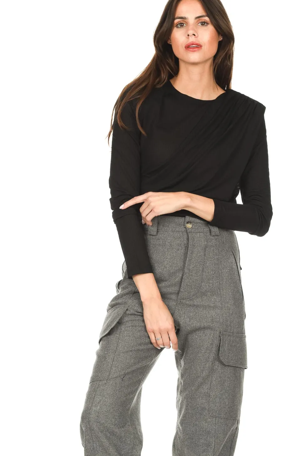 Top With Shoulder Pads Grace | Black... | Copenhagen Muse | Little Soho