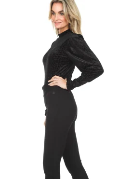 Top With Velvet Design Gena | Black... | Aaiko | Little Soho