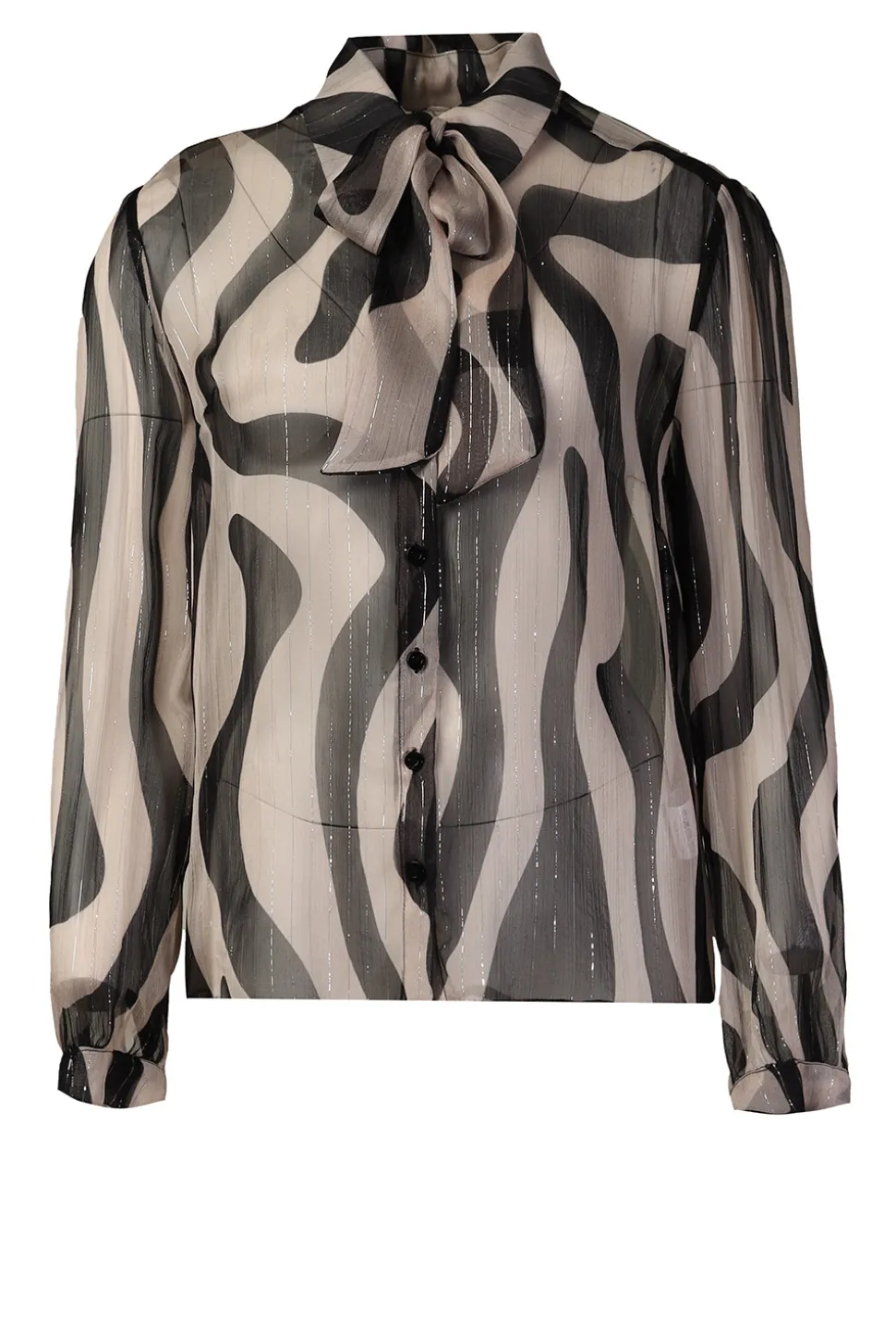 Transparant Blouse With Lurex Illusion | Beige... | Liu Jo | Little Soho