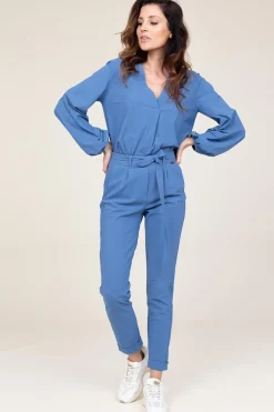 Travelwear Top Met V-Neck Arudy | Blue... | D-Etoiles Casiope | Little Soho