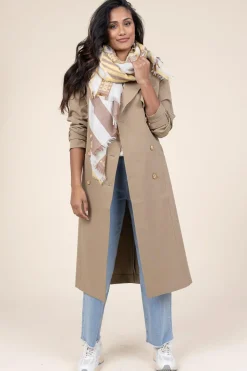 Trenchcoat With Belt Tuanas | Olive/Sand... | Aaiko | Little Soho