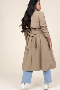 Trenchcoat With Belt Tuanas | Olive/Sand... | Aaiko | Little Soho