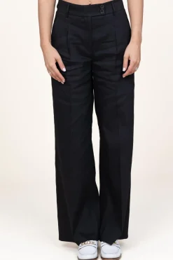 Trousers In Linen Blend Zach | Black... | Dante 6 | Little Soho