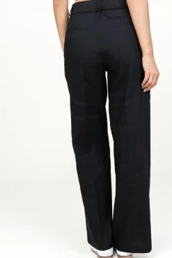 Trousers In Linen Blend Zach | Black... | Dante 6 | Little Soho