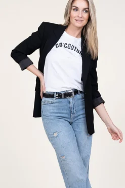 T-Shirt With Glitter Detail Coco | White... | Co'Couture | Little Soho