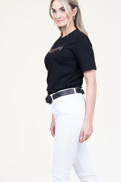 T-Shirt With Logo Lucia | Black... | Patrizia Pepe | Little Soho