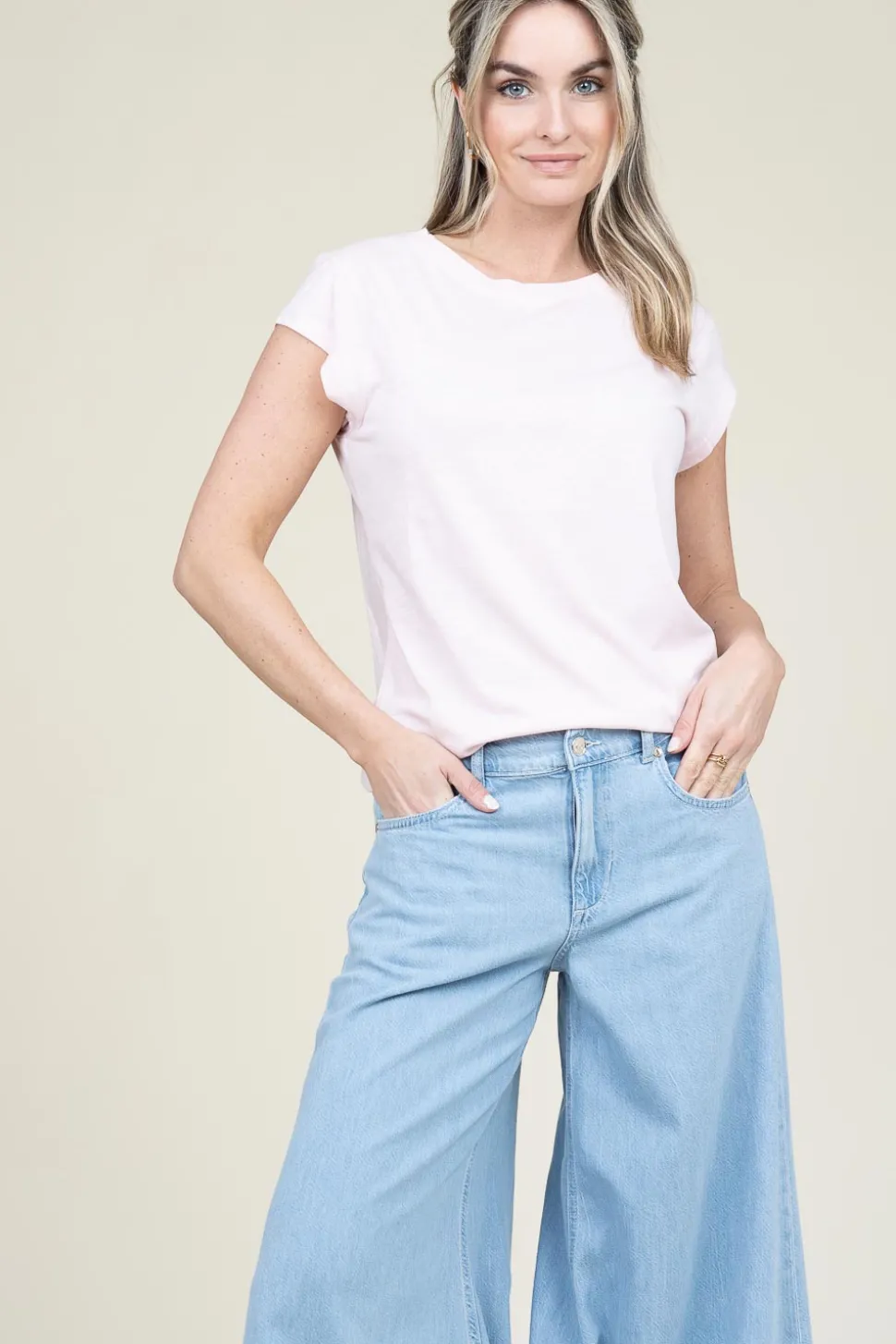 T-Shirt With Round Neck Classic | Dusty Pink... | Cc Heart | Little Soho