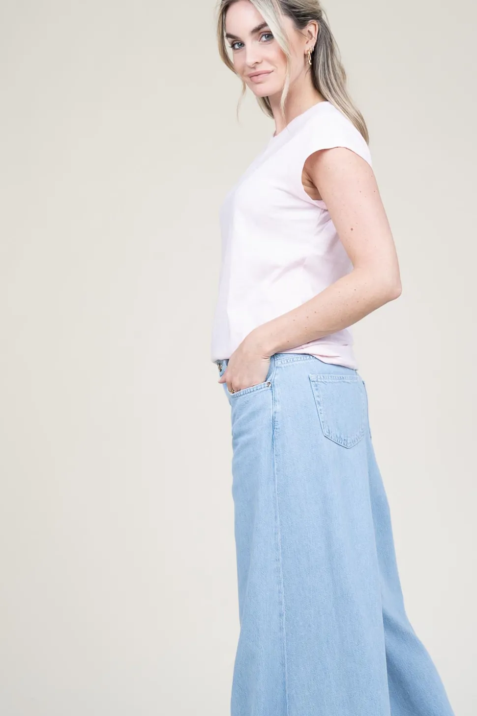 T-Shirt With Round Neck Classic | Dusty Pink... | Cc Heart | Little Soho