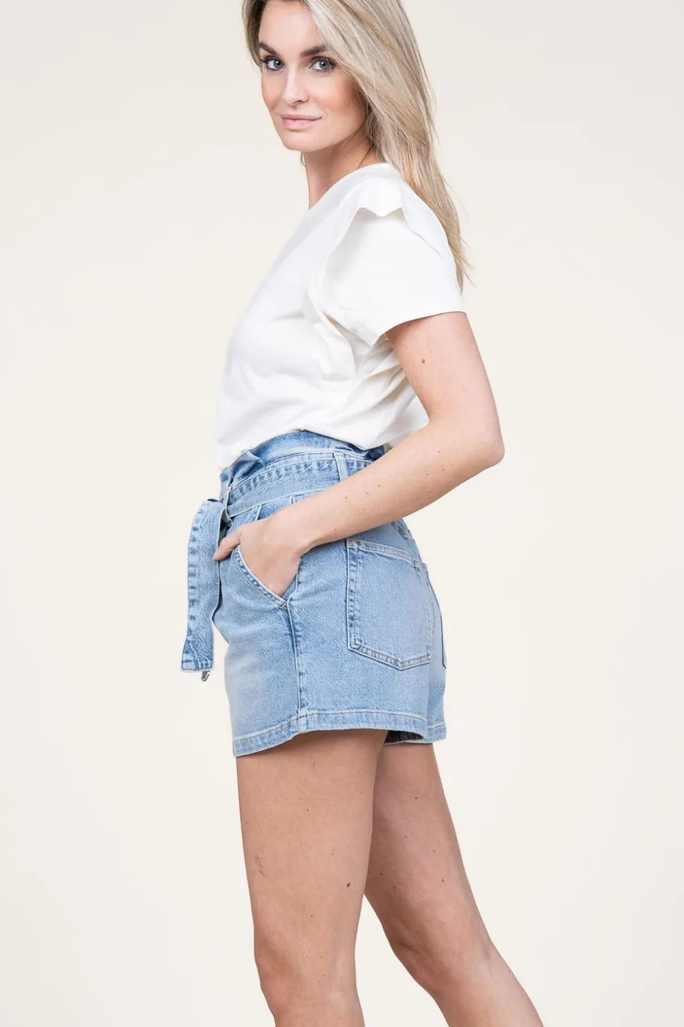 T-Shirt With Ruffles Cora | Natural... | Aaiko | Little Soho